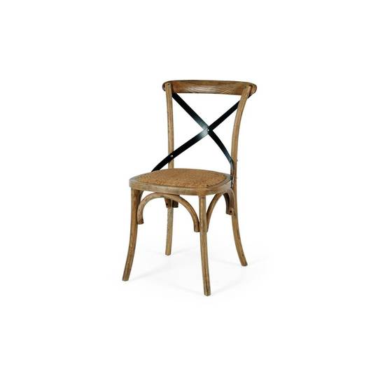 Villa X-Back Dining Chair Smoked Oak Rattan Seat